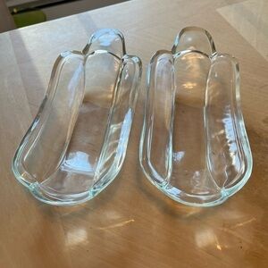 Vintage Banana Split Clear Glass Dishes Set of Two